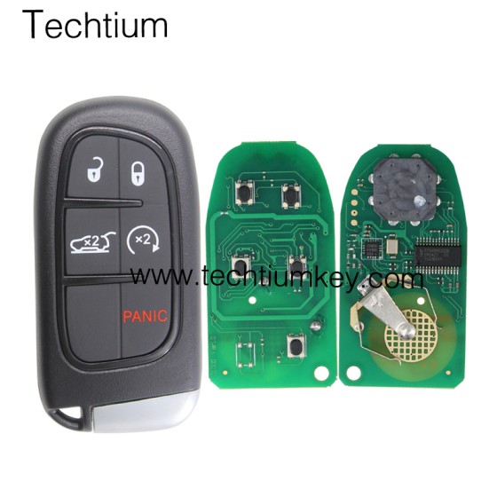 433Mhz 4A chip FCC:GQ4-54T keyless 4+1 button remote key for Dodge,Ram 2013-2017,Jeep 2014-2018